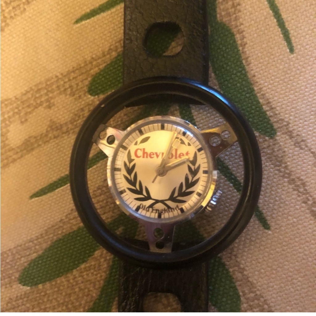 Chevrolet Steering Wheel Watch Vintage Old England Wind Up Watch Racing 1970s